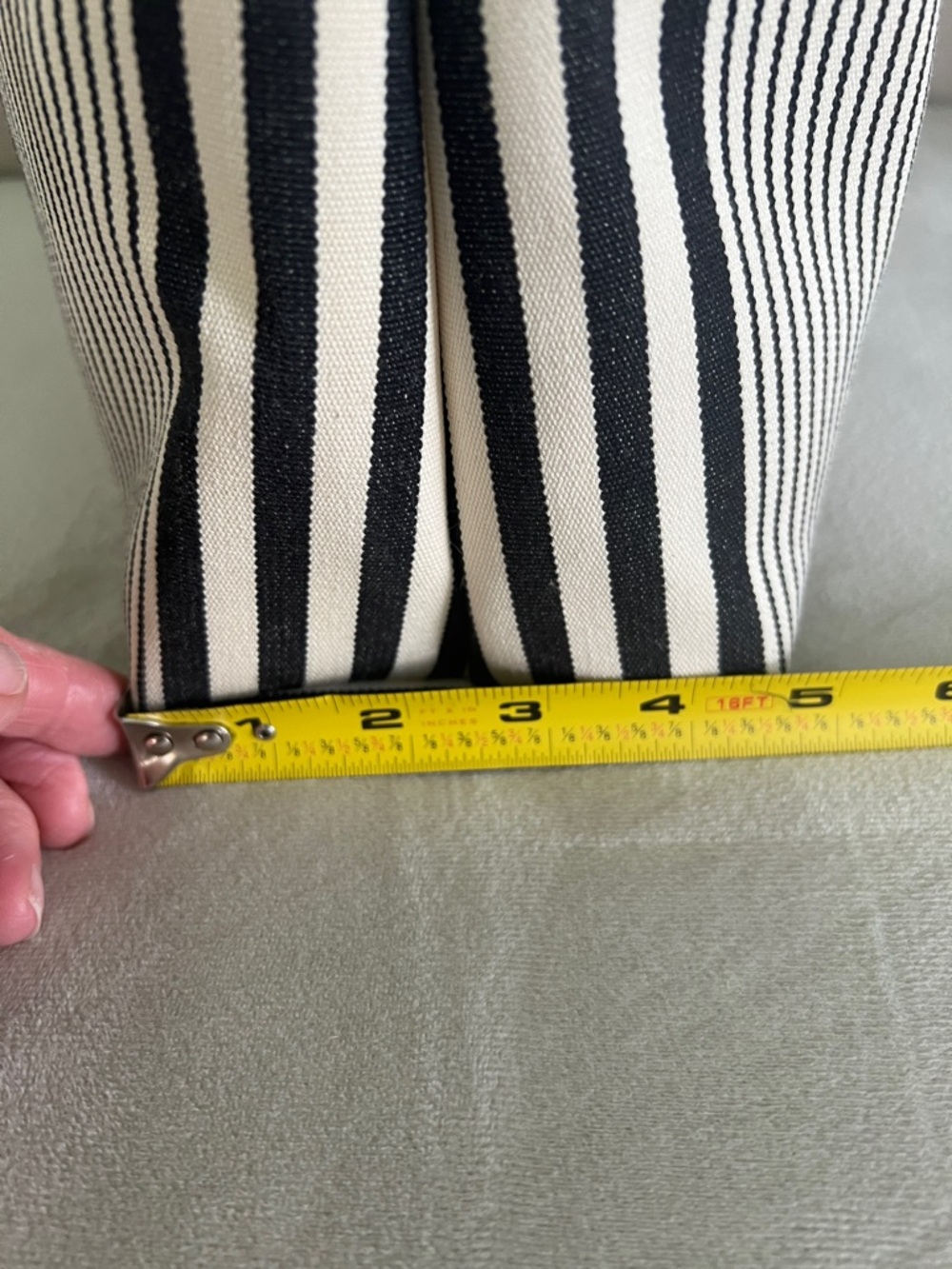 Longchamp Black and White Striped Shoulder Bag with Red Leather Trim - Picture 10 of 10